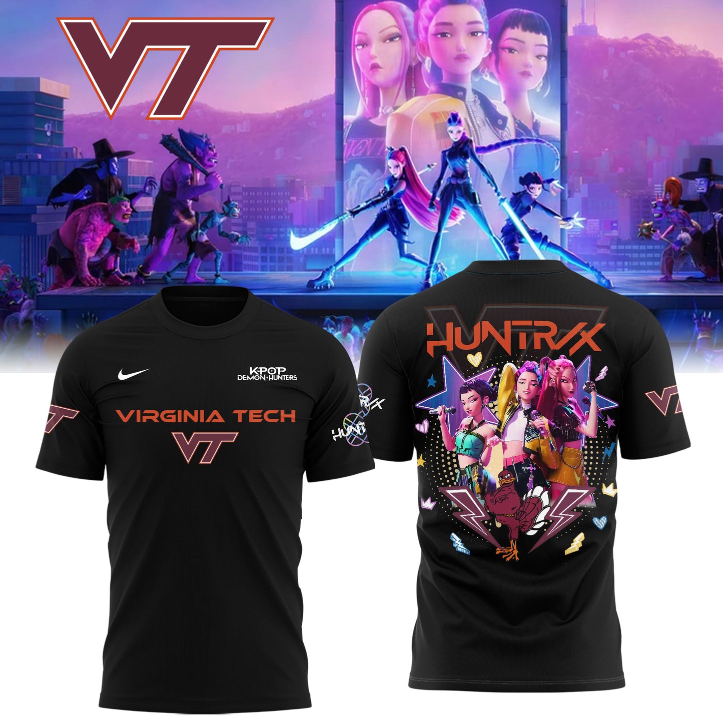 ..Virginia Tech x Kpop Demon Hunters Limited Edition Shirt