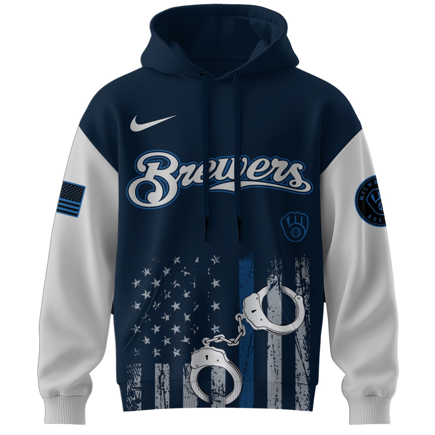 . Milwaukee Brewers MLB x Law Enforcement Appreciation Day Hoodie Limited