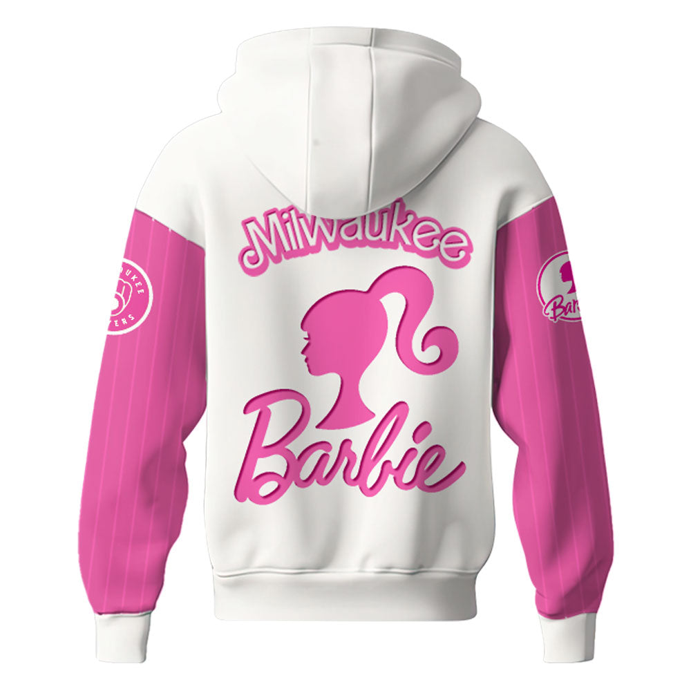 . Milwaukee Brewers MLB x Barbie Night Game Limited Edition Hoodie 2025