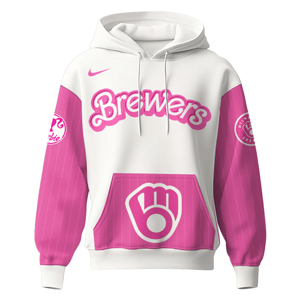. Milwaukee Brewers MLB x Barbie Night Game Limited Edition Hoodie 2025