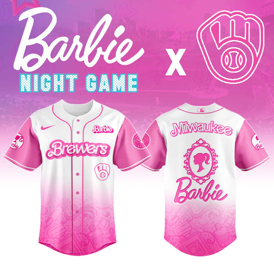 .    Milwaukee    Brewers MLB x Barbie Night Game Limited Edition Jersey 2025